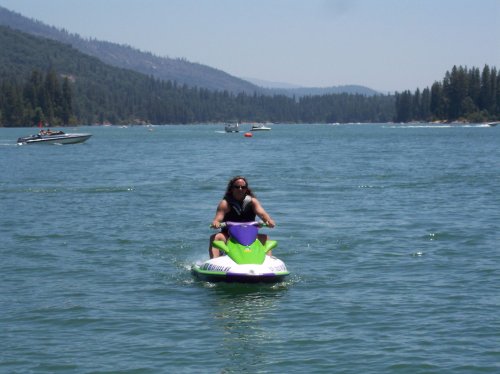 Pirate ship on Big Bear Lake near dam 
