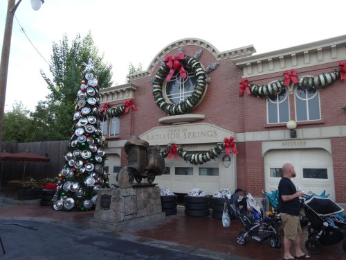 Christmas decorations in Cars Land