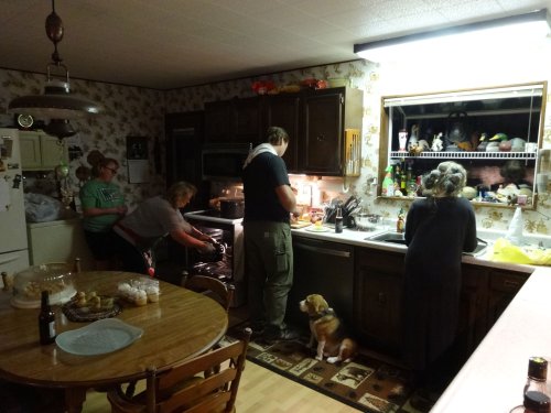 family preparing the feast