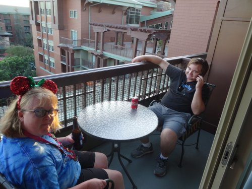 Jonny and Melissa on our balcony