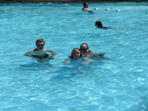 family swimming