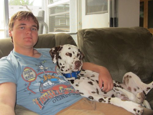 Jonny and Lucky watching TV