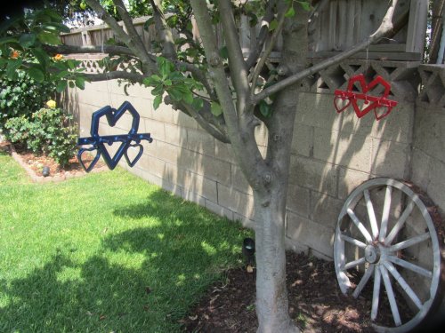 Jonny's metalwork drying after being painted