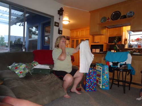 Lori opening birthday presents