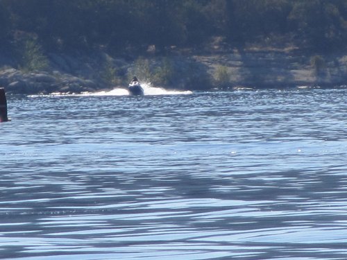 Family on watercraft at the lake