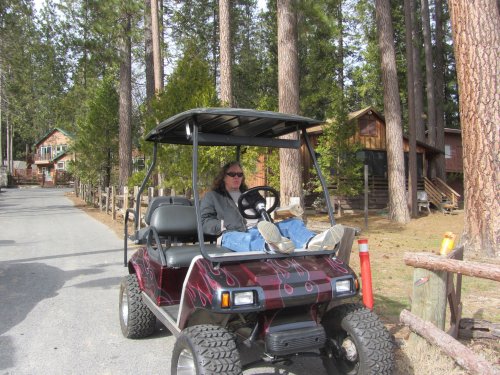 Dad in golf cart