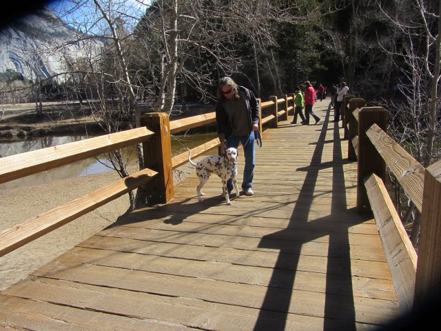 Dad and Lucky on bridge