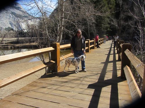 Dad and Lucky on bridge