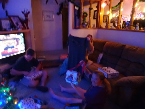 Family on Christmas morning