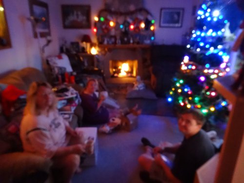 Family on Christmas morning