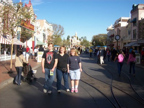 Family on Main Street at Disneyland 