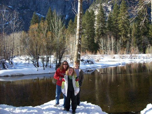 Family by the river 