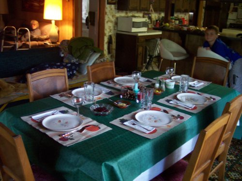 Thanksgiving dinner table 