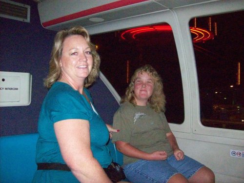 Lori & Melissa on the monorail 