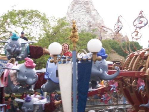 Melissa & Lori in flight on Dumbo 