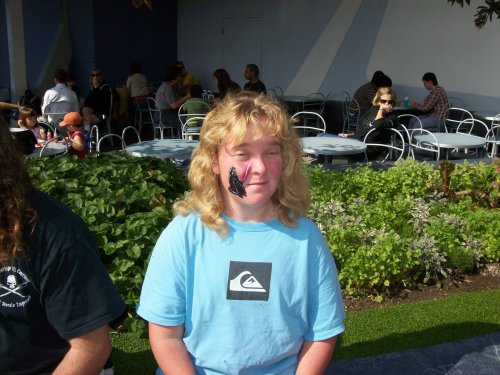 Melissa and Darth Vader face painting 