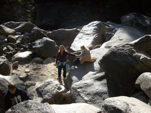 Mom and Missy on the rocks 