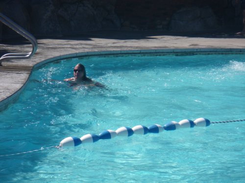 Dad enjoying the pool 