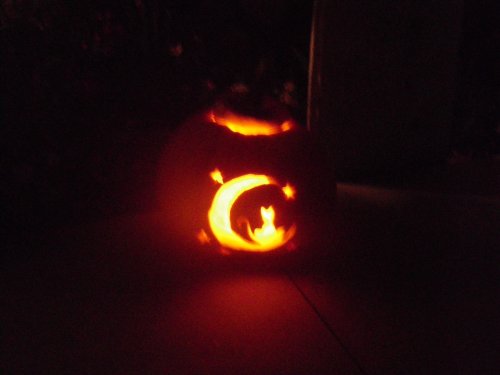Cat and Moon pumpkin 