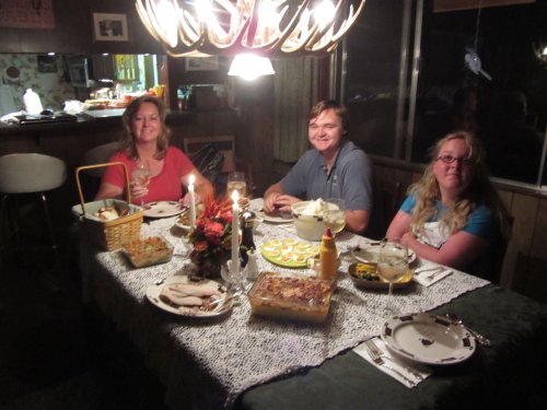 Family at the dinner table 