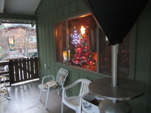 Christmas decorations at Bass Lake 