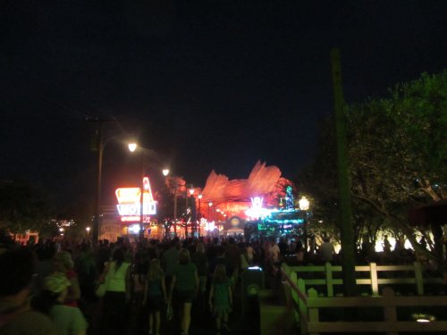 Cars Land at night 