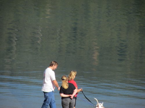 Family on boat ramp 