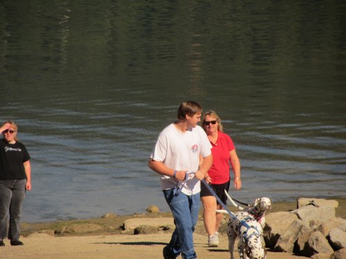 Family on boat ramp 