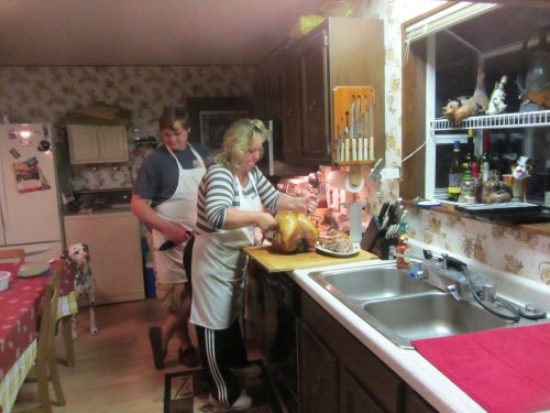 Jonny and mom with the turkey 