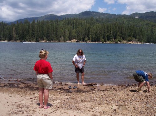 Family seeing how cold the water REALLY is 