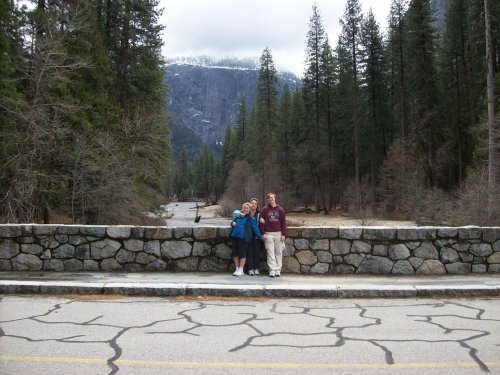 Family on bridge 