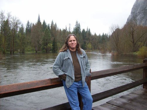 Dad on hanging bridge 