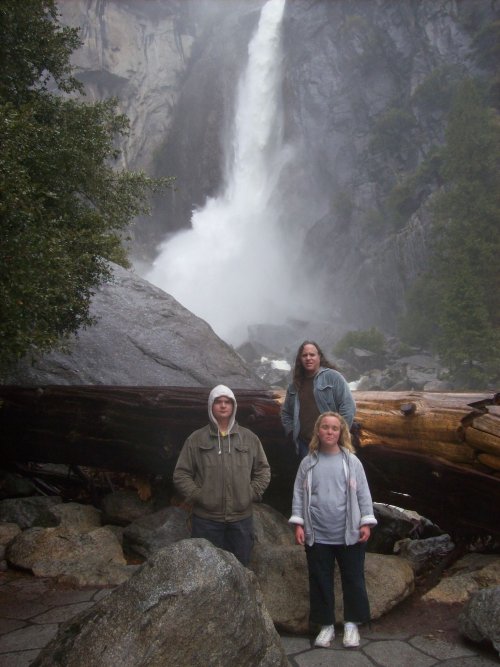 Family at Yosemite falls 