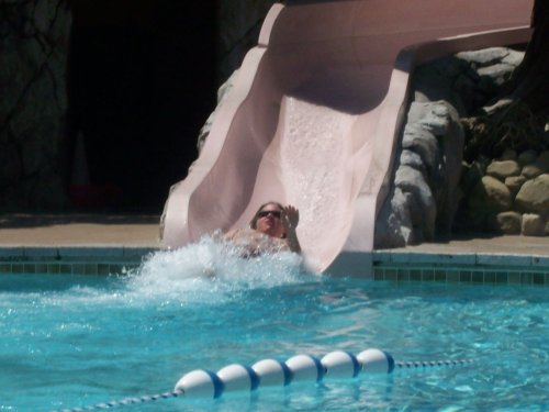 Dad hitting the pool 