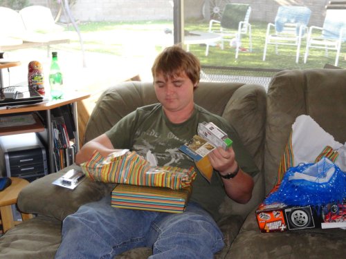 Jonny opening birthday presents 