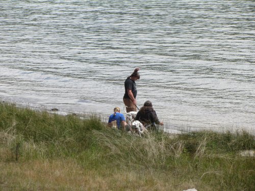 Family by the lake 