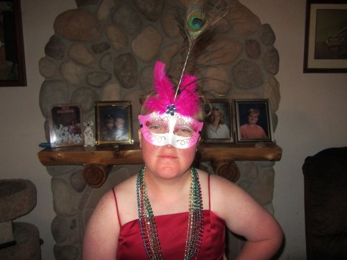 Missy after her Mardi Gras prom 