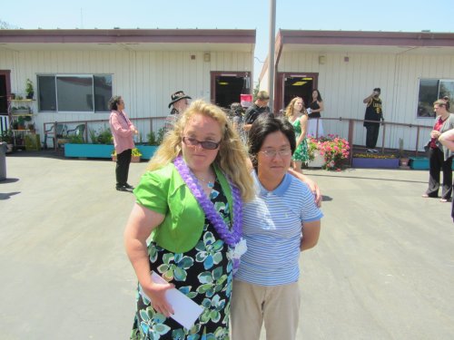 Melissa and her friends at the graduation party 