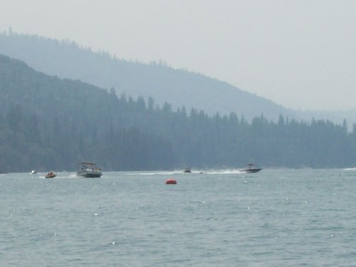 View of the haze on the lake 
