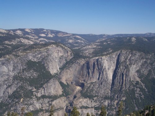 Yosemite Falls (without water) from Sentinel Dome 