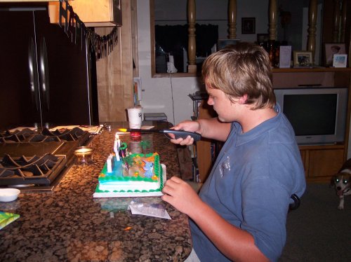 Jonny lighting Melissa's candles 