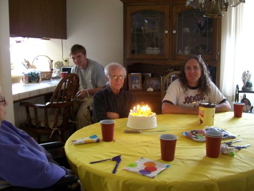 Grandpa and his birthday cake 