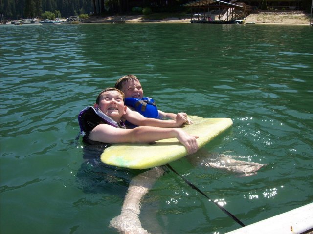Lamar & Jake with boogie board 