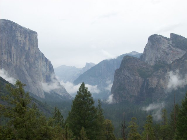 Yosemite Valley in the summer rain 
