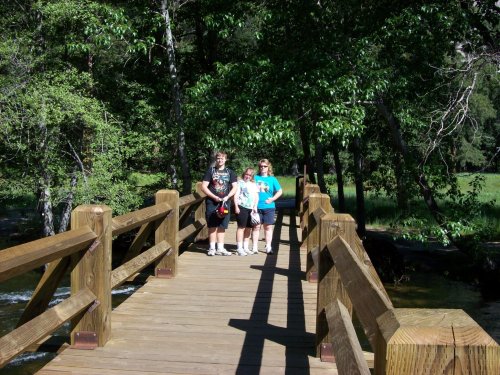 Family on bridge 