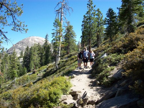 Family on hike 