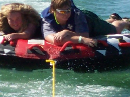 Jonny and Melissa on raft 