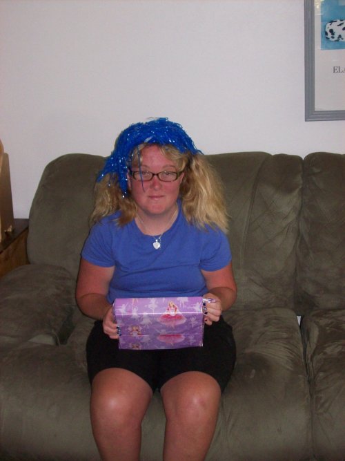 Melissa opening birthday presents 
