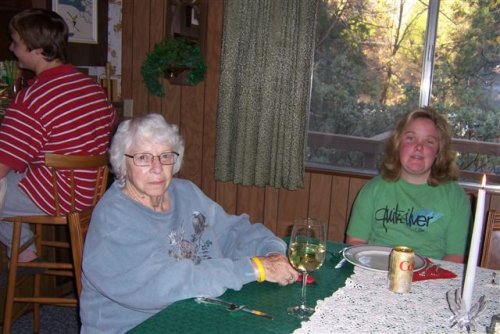 Grandma at the table 