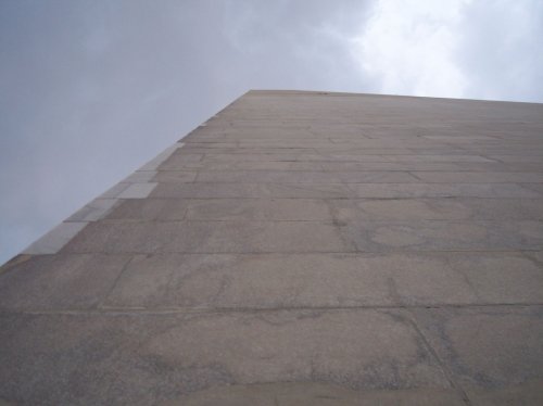 Looking up the Washington Monument 